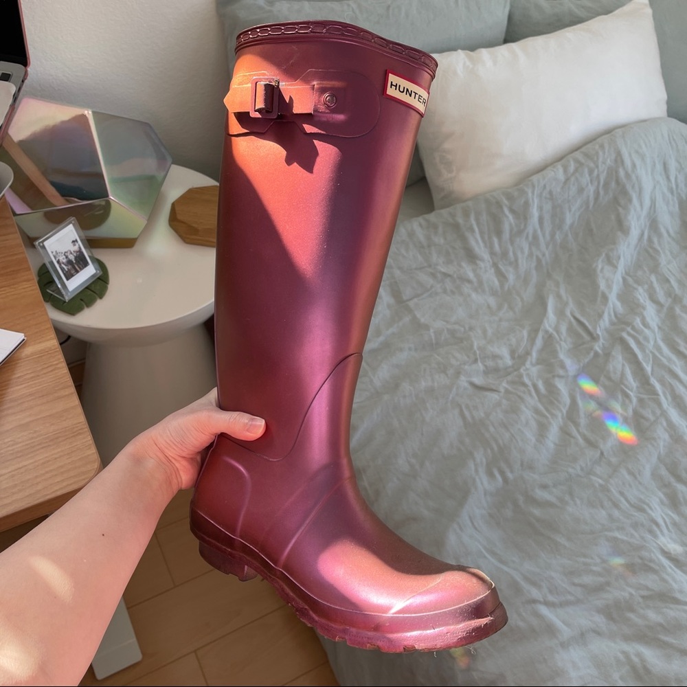 Rare Pearlescent Iridescent Hunter Tall Rain Boots